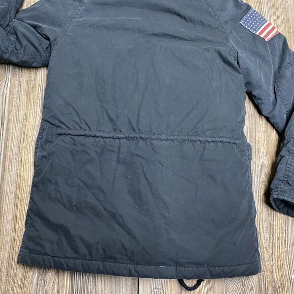 RALPH LAUREN D&S Women's Military Snorkel Down Jacket American Flag Black sz XS - Picture 8 of 13